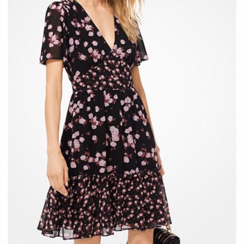 Mixed Rose Georgette Dress